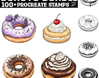 100+ donuts plantenstempels | Voortplantingsborstels | Directe digitale download