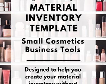 Material inventory template - stock record keeping tools - small cosmetic business digital tools