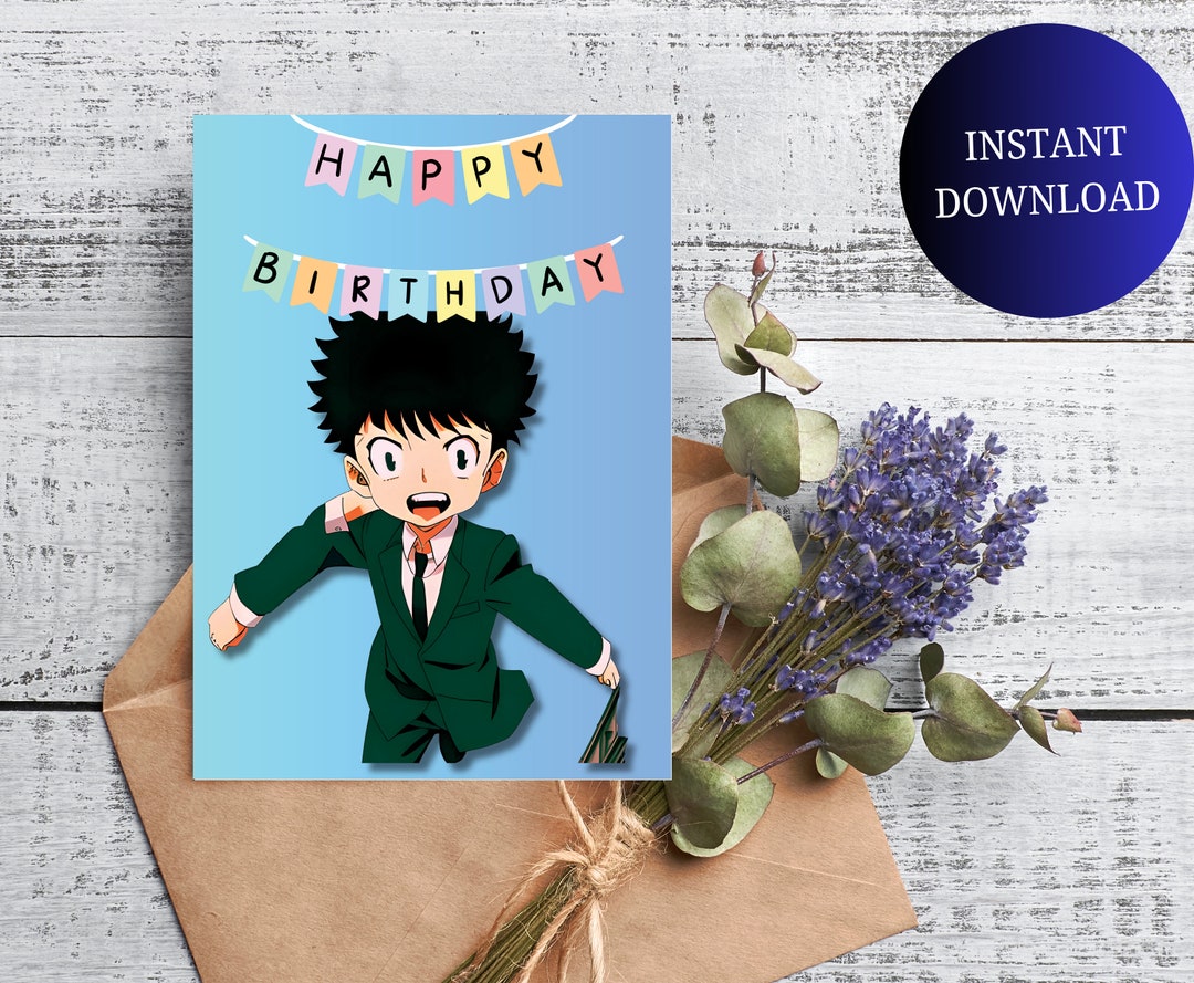 Printable Anime Birthday Card Anime Birthday Card Anime - Etsy