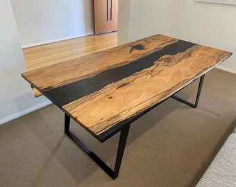 Marri Timber River Resin Dining Table (8 seater)