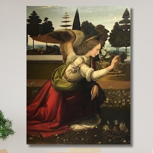 Leonardo Da Vinci Annunciation 1472 Painting, Leonardo Da Vinci Exhibition Print, Leonardo Da Vinci Artwork Print,Leonardo Da Vinci Wall Art