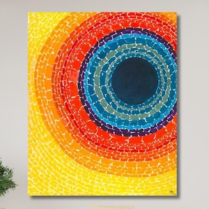 The Eclipse di Alma Thomas 1970 Stampe di dipinti a olio, Alma Thomas Wall Art, Mostra di opere d&#39;arte di Alma Thomas, Stampa di poster di opere d&#39;arte di Alma Thomas