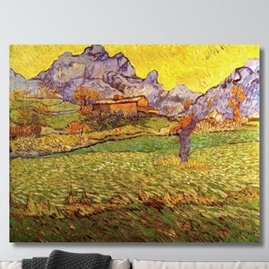 Vincent Van Gogh Landscape Village Oil Painting Print, Vincent Van Gogh Artwork, Vincent Van Gogh Exhibition Print, Famous Oil Painting Art
