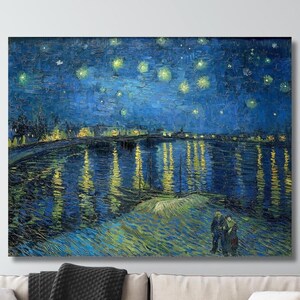 Vincent Van Gogh Sternennacht über der Rhone 1888 Ölgemälde, Vincent Van Gogh Kunstwerk, Vincent Van Gogh, Vincent Van Gogh Ölgemälde