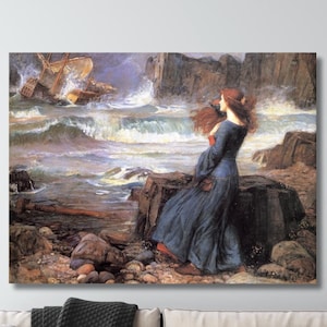 John William Waterhouse Miranda in The Tempest 1912 Oil Painting , John William Waterhouse Artworks Prints, John William Waterhouse Wall Art