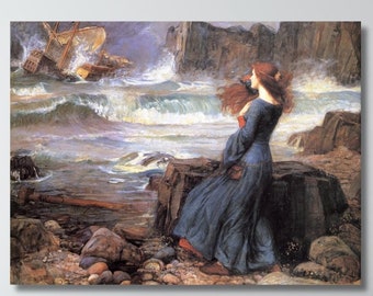 John William Waterhouse Miranda in The Tempest 1912 Oil Painting , John William Waterhouse Artworks Prints, John William Waterhouse Wall Art
