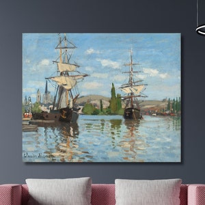 Claude Monet Ships Painting Print Wall Art, Claude Monet Artwork, Claude Monet Wall Art, Claude Monet Exhibition, Claude Monet Canvas Poster