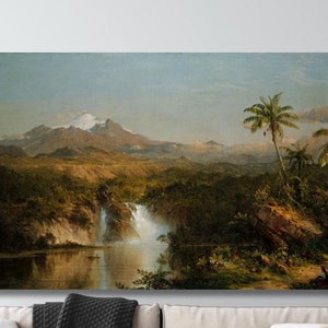 Frederic Edwin View Of Cotopaxi by 1857 Paintings Prints, Frederic Edwin Church Artworks Poster, Frederic Edwin Church Exhibition Poster Art