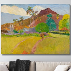 Paul Gauguin Tahitian Landscape 1891 Paintings, Fine Art Poster, Paul Gauguin Moody Wall Décor Canvas Poster, Paul Gauguin Reproduction Arts