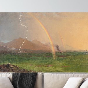 Frederic Edwin The Thunderstorm in Alps 1868 Oil Painting Prints, Frederic Edwin Church Wall Art, Frederic Edwin Church Landscape Poster Art