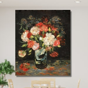 Póster de flores en jarrón de Vincent Van Gogh, lienzo de Vincent Van Gogh, pintura al óleo de flores de Vincent Van Gogh, impresión de Empresyonizm de Vincent Van Gogh