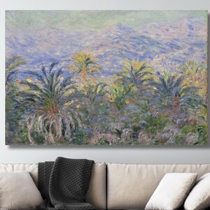 Claude Monet junto a una palmera en Bordighera Painting Arts, Arte mural de Claude Monet, Obra de Claude Monet, Lienzo de Claude Monet, Póster de Claude Monet