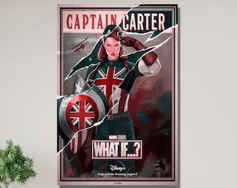 Agent Carter Movie Poster, Captain America Movie Posters Print, Captain America Movie Canvas Wall Art, Agent Carter Canvas Art, Movie Canvas