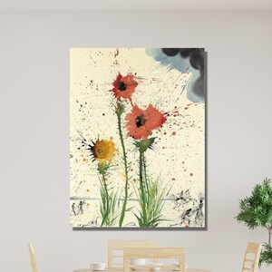 Salvador Dali Fleurs 1965 Oil Painting Print, Salvador Dali Artwork, Salvador Dali Wall Art, Salvador Dali Exhibition, Salvador Dali Posters