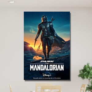 Mandalorian Poster Print Wall Arts, Star Wars Movie Poster Prints, Mandalorian Movie Canvas, Star Wars Movie Wall Art, Mandalorian Wall Arts
