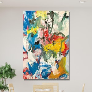Lienzo de Willem De Kooning, impresión de pintura al óleo de Willem De Kooning, cartel de lienzo de obra de arte abstracto de Willem De Kooning, pintura de Willem De Kooning