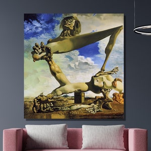 Salvador Dali Soft Construction With Boiled Beans Oil Painting Arts, Salvador Dali Wall Art, Salvador Dali Artwork, Salvador Dali Exhibition
