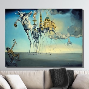 Cuadro La tentación de San Antonio de Salvador Dalí, póster en lienzo de Salvador Dalí, arte mural impreso de Salvador Dalí, San Antonio de Salvador Dalí