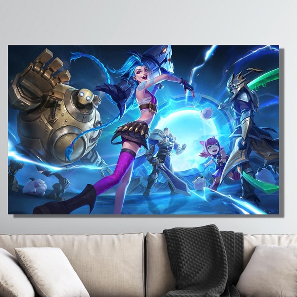 Jinx Poster Print, League Of Legends Poster, LoL Heroes Poster Wall Art, Ready To Hang LOL Annie Print, Master Yi Poster, Garen Poster Print