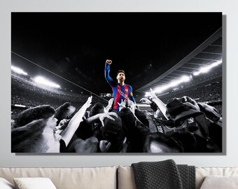Lionel Messi Poster, Lionel Messi Canvas Wall Art, The Legend of Barcelona Art, Barcelona Poster, Messi Gift, Messi Wall Art Canvas Football