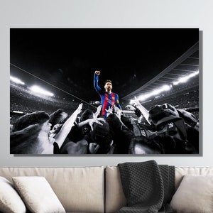 Lionel Messi Poster, Lionel Messi Canvas Wall Art, The Legend of Barcelona Art, Barcelona Poster, Messi Gift, Messi Wall Art Canvas Football