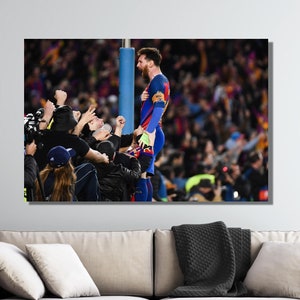 Lionel Messi Poster, The Legend of Barcelona Art, Barcelona Poster, Messi Gift, Messi Wall Art, Canvas Football, Gift For Him, Soccer Print
