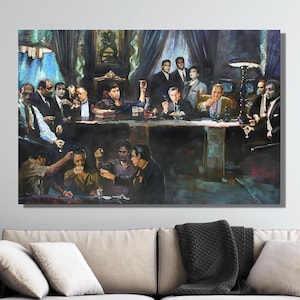 Gangsters Last Supper Poster, Gansters Canvas Wall Art, Famous Gangsters Posters, Gangsters Last Supper Canvas, Gangsters Last Supper Prints