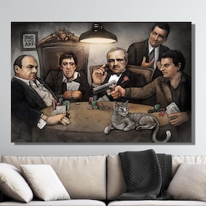 Gangsters Last Supper Poster, Gansters Canvas Print Art, Famous Gangsters Print Art, Office Decor, Home Decor , Movie Poster, Gansters Movie