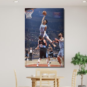 Ja Morant Poster Wall Art, Memphis Grizzlies Poster, Dunk Poster, NBA Canvas, Memphis Grizzlies Wall Art, Room Wall Decor , Ja Morant Print