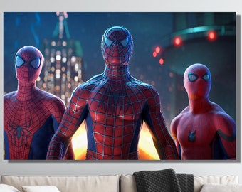 Spiderman Poster Print, Spider-Man Poster Druck, Spiderman Leinwand, Spiderman Wandkunst, Spiderman Wohnkultur, Spider-Man Leinwand, fertig zum Aufhängen
