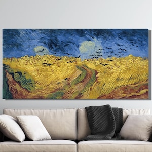 Vincent Van Gogh Wheatfields with Crows Oil Paintings Print, Vincent Van Gogh Wall Art, Vincent Van Gogh Exibition, Vincent Van Gogh Artwork