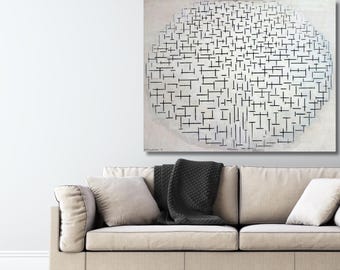 Piet Mondrian The Pier and the Ocean (Black And White) Obrazy olejne, Piet Mondrian Wall Art, Piet Mondrian Art Exhibition Wall Art