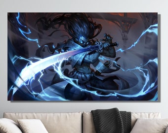 LoL Yasuo Poster Arts, LoL Yasuo Print Art, League Of Legends Poster, LoL Yasuo Canvas Art, LoL Yasuo Wall Art, League Of Legends Canvas Art