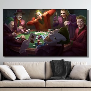 ジョーカーがポーカーをプレイしているキャンバスウォールアート、ジョーカーポーカーポスター、ポーカーゲームポスター、ポーカーゲームウォールアート、ジョーカーがポーカーをプレイしているキャンバスアート