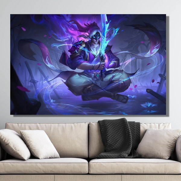 LoL Master Yi Print, Master Yi Poster, League Of Legends Poster, LoL Heroes Poster, Ready To Hang LOL Best Heroes Print, The WUJU BLADESMAN
