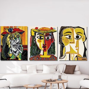 Set Of 3 Pablo Picasso Print, Pablo Picasso Paintings Canvas Wall Art, Pablo Picasso Poster, Surrealist Print Art, Pablo Picasso Wall Art