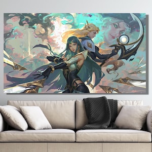 Irelia Poster Druck, Mond Prinzessin Diana Poster, League Of Legends Poster, LoL Helden Poster Wandkunst, Irelia Leinwand, LOL Beste Helden Druck