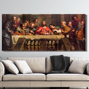 Last Supper Canvas Wall Art, Leonardo da Vinci Poster, Da Vinci The Last Supper Canvas, Last Supper Wall art, Last Supper Print,Jesus Poster