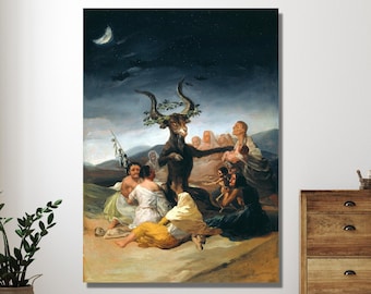 Francisco Goya Poster Print, Francisco Goya Witches’ Sabbath 1799 Canvas, Exhibition Poster Wall Art, Home the third of may Goya canvas art