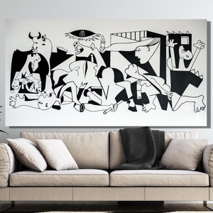 Pablo Picasso Guernica Painting Print Canvas, Pablo Picasso Posters, Pablo Picasso Wall Art, Pablo Picasso Artwork Print, Pablo Picasso Arts
