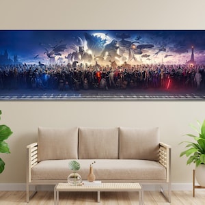 150 Movie Blockbuster Characters Panorama Canvas Wall Arts, New Superhero&#39;s Posters, 150 Movie Poster Print, 150 Movie Canvas Wall Art Decor