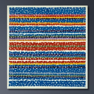 Veduta aerea di un vivaio primaverile di Alma Thomas, stampa di pittura a olio, opera d&#39;arte di Alma Thomas, vivaio azzurro di Alma Thomas, arte murale di Alma Thomas