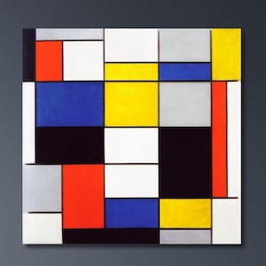 Piet Mondrian Place de la Concorde Painting Canvas, Neoplasticism Geometric Vintage Poster, Piet Mondrian Exhibition, Piet Mondrian Wall Art
