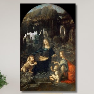 Leonardo Da Vinci The Virgin of the Rocks 1485 Painting, Leonardo Da Vinci Exhibition, Leonardo Da Vinci Artwork, Leonardo Da Vinci Wall Art