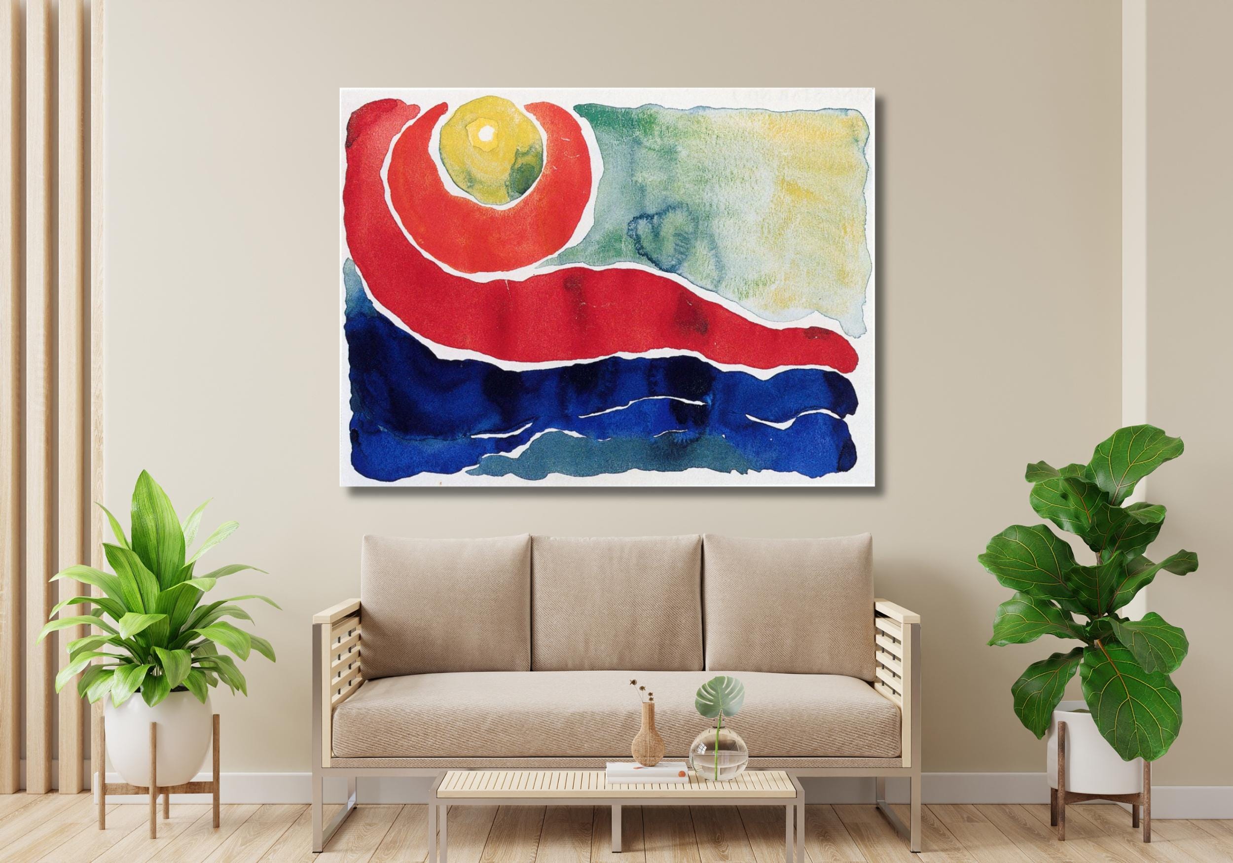 ジョージア・オキーフ「夕べの星」水彩画、ジョージア・オキーフの壁画