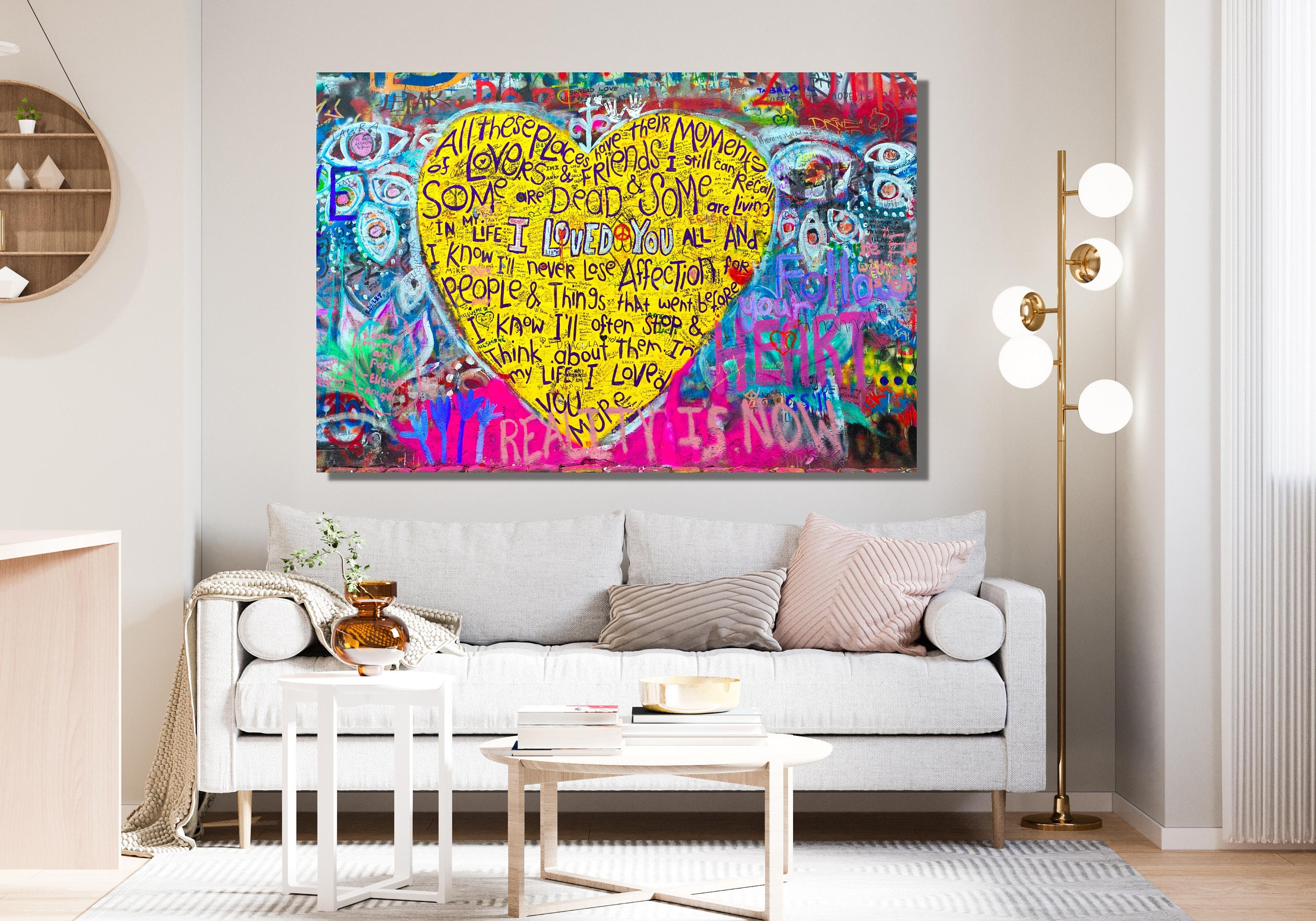 カラフルなハース キャンバス バンクシー、グラフィティ ウォール