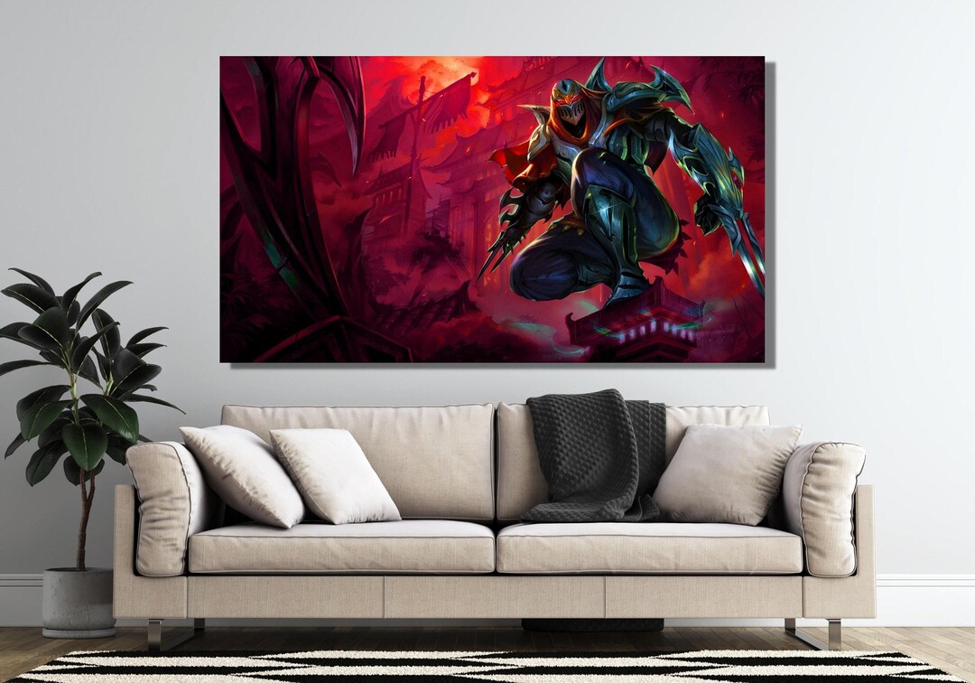 Lol Zed Canvas Wall Arts, Lol Zed Print, Zed Poster, League of