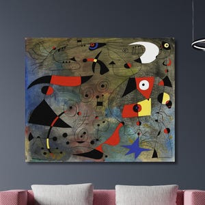 The Absolute Reality Joan Miro Oil Painting, Joan Miro Artwork, Joan Miro Exhibition Print, Joan Miro Wall Art, Joan Miro Canvas Poster Arts