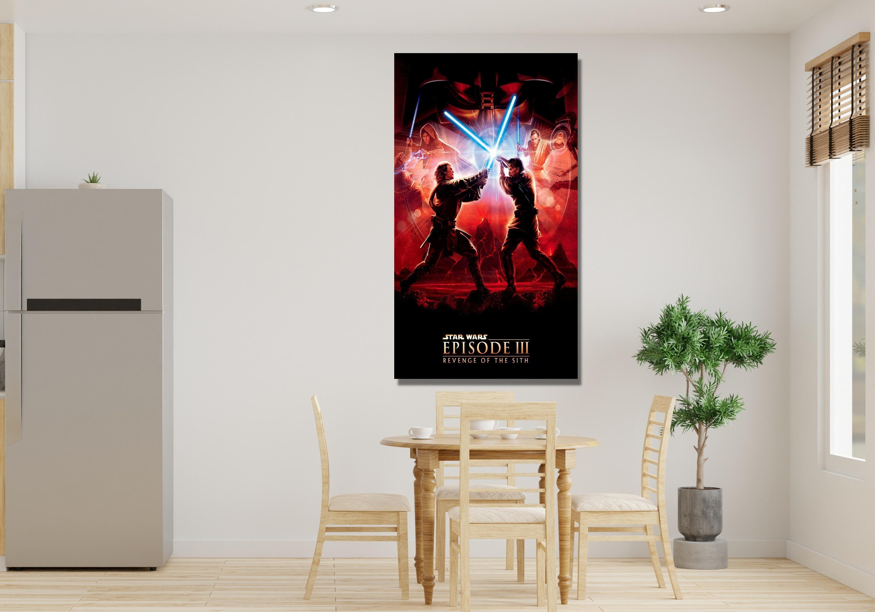 Obi Wan Kenobi Vs Anakin Poster Wall Art Print, Star Wars Movie Poster ...