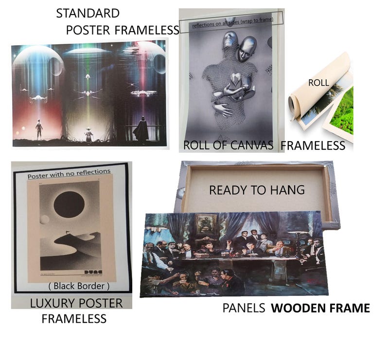 a bunch of different posters with names on them